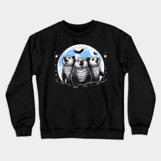 Three Opossums Howling at the Moon Funny Pet Possum Design Crewneck Sweatshirt